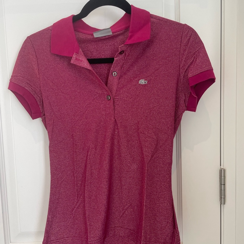 Lacoste Pink Fitted Polo Shirt Short Sleeve